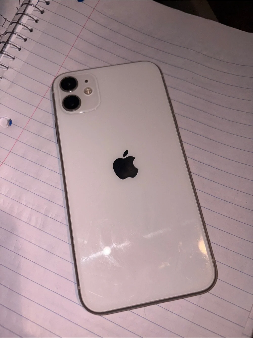 Apple White iPhone with Black Apple Logo and Dual Cameras